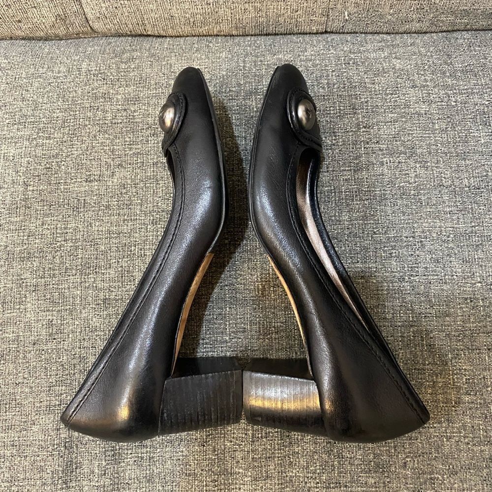 Coach Elizabeth Pumps Heels Black Leather Shoes Women’s Size 9 - Picture 8 of 11